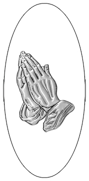 DG5000-516-SL-WT Silver Praying Hands White